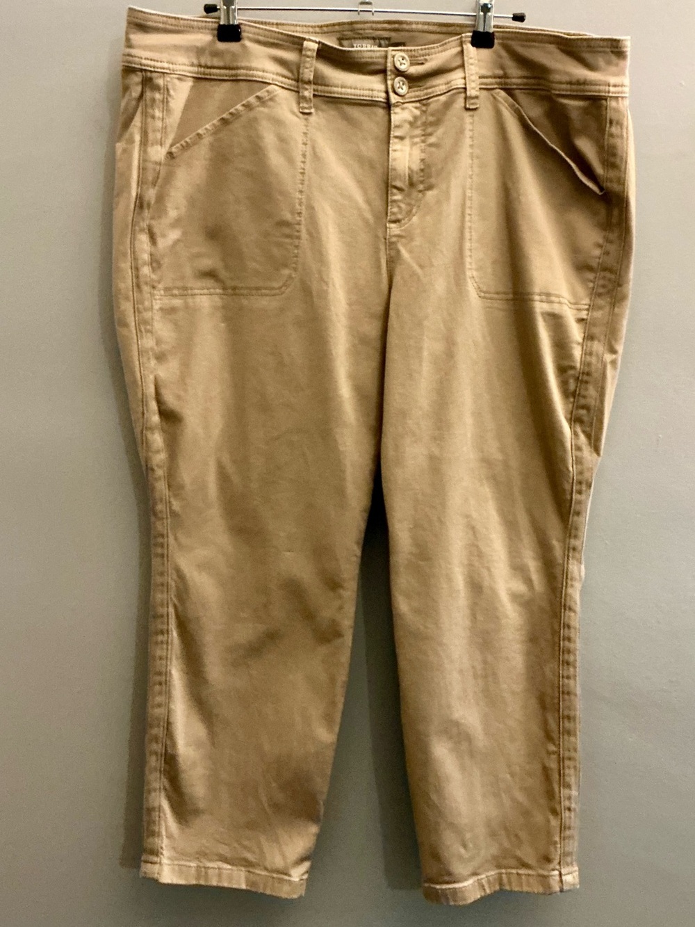 Torrid Khaki Utility Crop Pants Size 20 Stretch Cotton